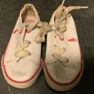 Polo Ralph Lauren Girls pink & white Sneakers Size 3